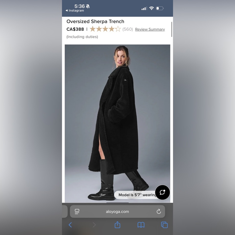 ALO Yoga Black Teddy Jacket